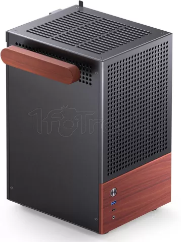 Photo de Boitier Mini Tour Mini ITX Jonsbo T6 avec panneau vitré (Noir/Bois)