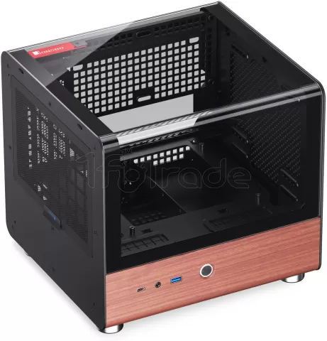 Photo de Boitier Mini Tour Mini ITX Jonsbo TK-0 avec panneaux vitrés (Noir/Bois)