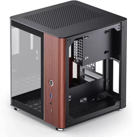 Photo de Boitier Mini Tour Mini ITX Jonsbo TK-0 avec panneaux vitrés (Noir/Bois)
