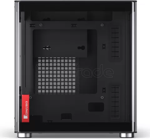 Photo de Boitier Mini Tour Mini ITX Jonsbo TK-0 avec panneaux vitrés (Noir/Bois)