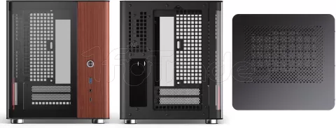 Photo de Boitier Mini Tour Mini ITX Jonsbo TK-0 avec panneaux vitrés (Noir/Bois)