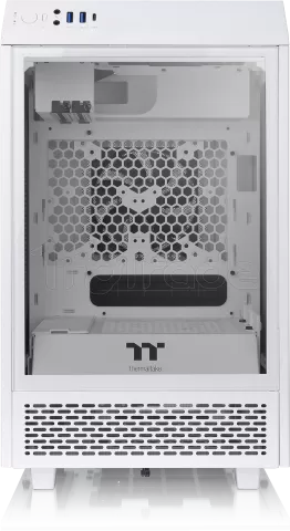 Photo de Boitier Mini Tour Mini ITX Thermaltake The Tower 100 avec panneaux vitrés (Blanc)