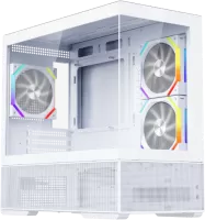 Photo de Boitier Moyen Tour ATX 1stPlayer CV6 RGB avec panneaux vitrés (Blanc)