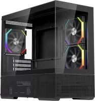 Photo de Boitier Moyen Tour ATX 1stPlayer CV6 RGB avec panneaux vitrés (Noir)