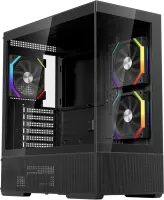Photo de Boitier Moyen Tour ATX 1stPlayer CV7 ARGB avec panneaux vitrés (Noir)