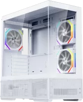 Photo de Boitier Moyen Tour ATX 1stPlayer CV7 RGB avec panneaux vitrés (Blanc)