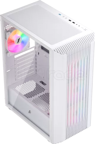 Photo de Boitier Moyen Tour ATX 1stPlayer H6 RGB avec panneau vitré (Blanc)