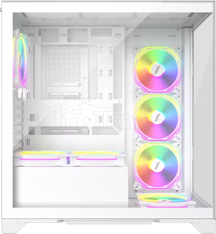 Photo de Boitier Moyen Tour ATX 1stPlayer Mi8 RGB avec panneaux vitrés (Blanc)