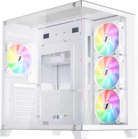 Photo de Boitier Moyen Tour ATX 1stPlayer MV8-TP RGB avec panneaux vitrés (Blanc)