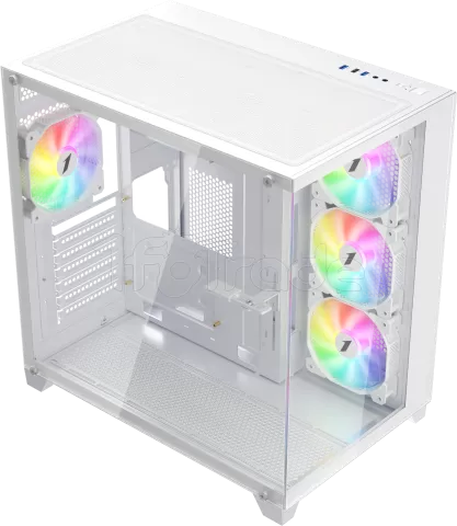 Photo de Boitier Moyen Tour ATX 1stPlayer MV8-TP RGB avec panneaux vitrés (Blanc)
