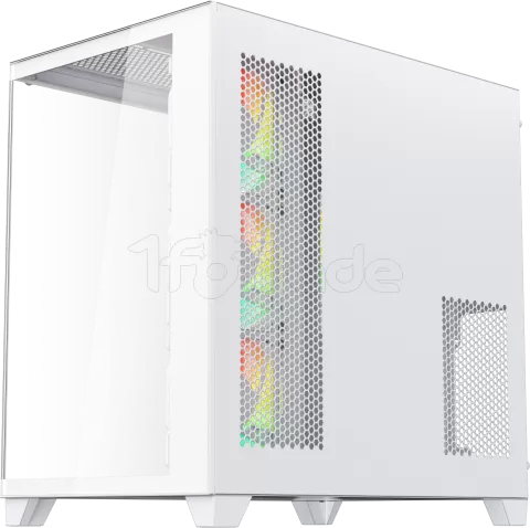 Photo de Boitier Moyen Tour ATX 1stPlayer MV8-TP RGB avec panneaux vitrés (Blanc)