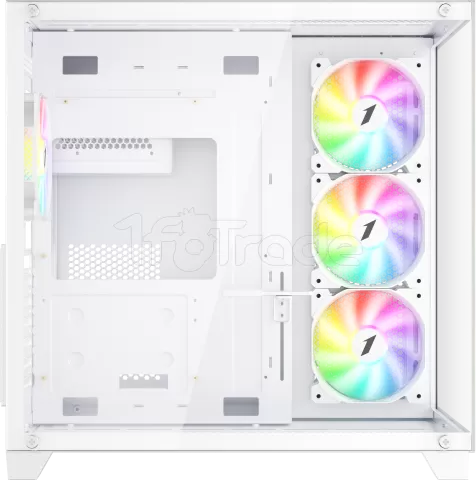 Photo de Boitier Moyen Tour ATX 1stPlayer MV8-TP RGB avec panneaux vitrés (Blanc)