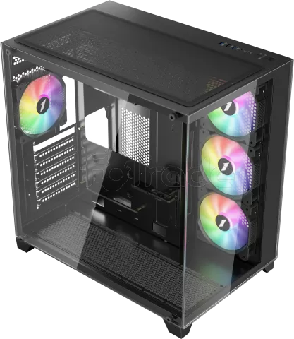 Photo de Boitier Moyen Tour ATX 1stPlayer MV8-TP RGB avec panneaux vitrés (Noir)