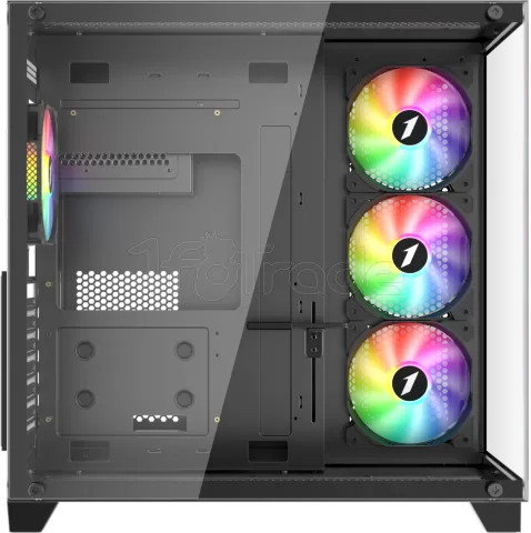 Photo de Boitier Moyen Tour ATX 1stPlayer MV8-TP RGB avec panneaux vitrés (Noir)