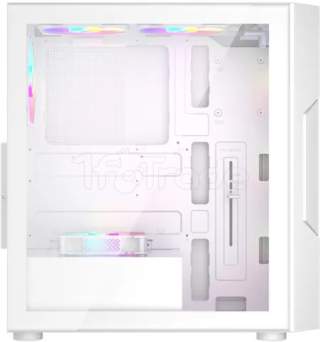 Photo de Boitier Moyen Tour ATX 1stPlayer T7-P RGB avec panneau vitré (Blanc)