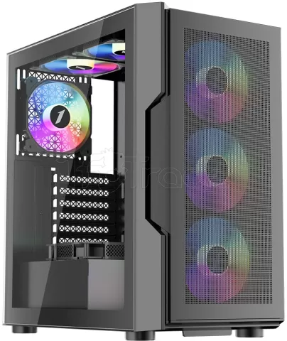 Photo de Boitier Moyen Tour ATX 1stPlayer T7-P RGB avec panneau vitré (Noir)