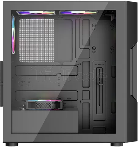 Photo de Boitier Moyen Tour ATX 1stPlayer T7-P RGB avec panneau vitré (Noir)