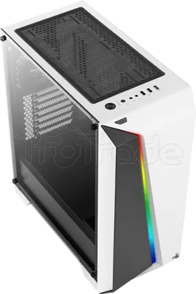 Photo de Boitier Moyen Tour ATX AeroCool Cylon Pro Tempered Glass RGB avec panneau vitré (Blanc)