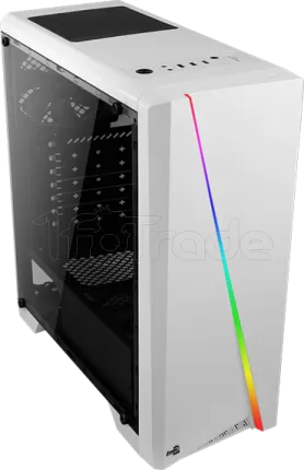 Photo de Boitier Moyen Tour ATX AeroCool Cylon RGB avec panneau vitré (Blanc)