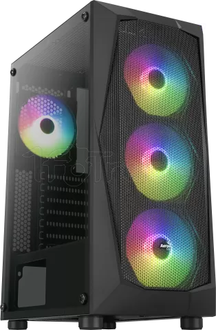 Photo de Boitier Moyen Tour ATX AeroCool Falcon-A RGB avec panneau vitré (Noir)