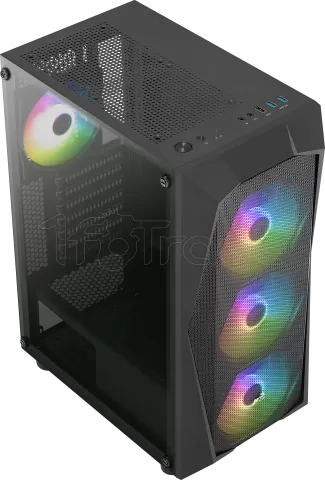 Photo de Boitier Moyen Tour ATX AeroCool Falcon-A RGB avec panneau vitré (Noir)