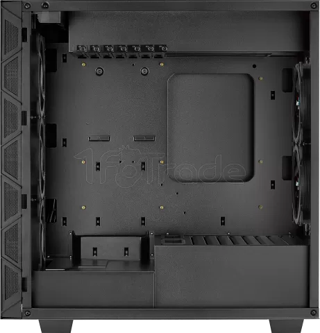 Photo de Boitier Moyen Tour ATX AeroCool Flo Saturn v1 RGB avec panneau vitré (Noir)