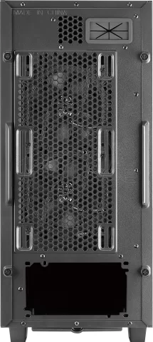 Photo de Boitier Moyen Tour ATX AeroCool Flo Saturn v1 RGB avec panneau vitré (Noir)