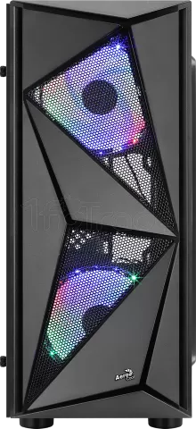 Photo de Boitier Moyen Tour ATX AeroCool Glider Tempered Glass RGB avec panneau vitré (Noir)