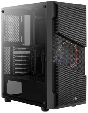 Photo de Boitier Moyen Tour ATX AeroCool Menace Saturn F RGB avec panneau vitré (Noir)