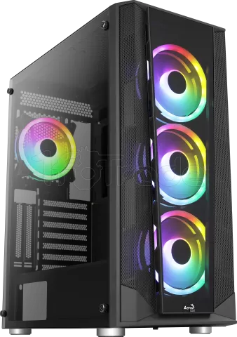 Photo de Boitier Moyen Tour ATX AeroCool Prism v2 RGB avec panneaux vitrés (Noir)