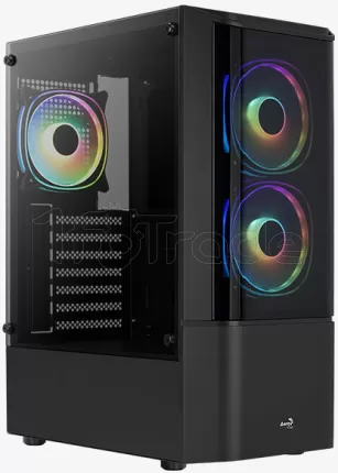 Photo de Boitier Moyen Tour ATX AeroCool Quantum v2 RGB avec panneaux vitrés (Noir)