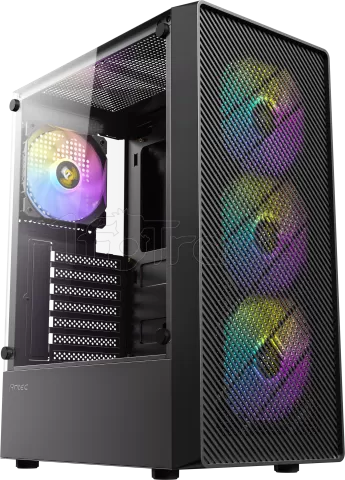 Photo de Boitier Moyen Tour ATX Antec AX26 Elite RGB avec panneau vitré (Noir)