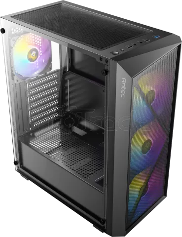 Photo de Boitier Moyen Tour ATX Antec AX67 RGB avec panneau vitré (Noir)