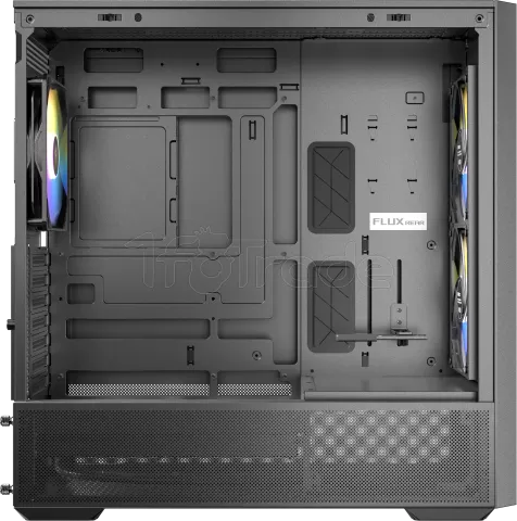 Photo de Boitier Moyen Tour ATX Antec Flux Rear RGB avec panneau vitré (Noir)