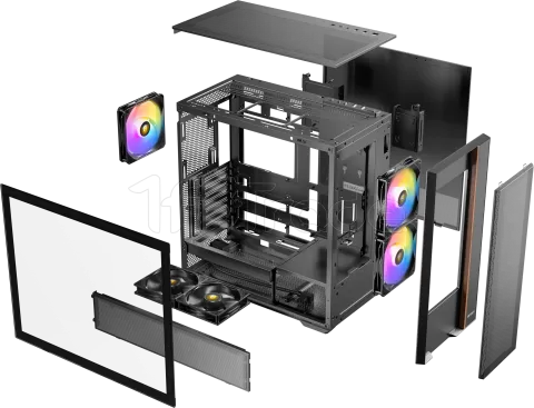 Photo de Boitier Moyen Tour ATX Antec Flux Rear RGB avec panneau vitré (Noir)