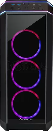 Photo de Boitier Moyen Tour ATX Chieftec Stallion II RGB avec panneaux vitrés (Noir)