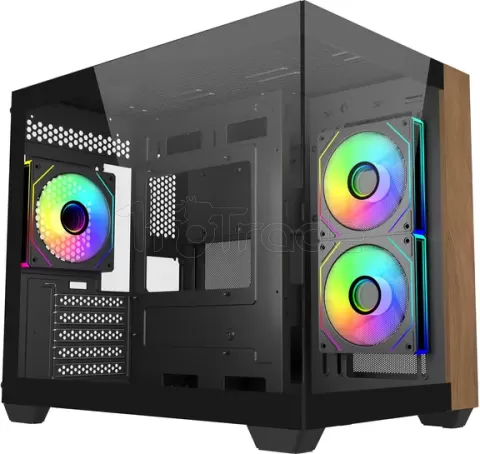 Photo de Boitier Moyen Tour ATX Cooler Master Elite 481 Wood avec panneau vitré (Noir)