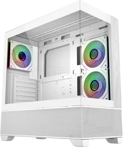 Photo de Boitier Moyen Tour ATX Cooler Master Elite 690 Wood RGB avec panneaux vitrés (Blanc)