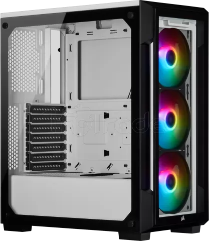 Photo de Boitier Moyen Tour ATX Corsair iCue 220T RGB avec panneaux vitrés (Blanc/Noir)