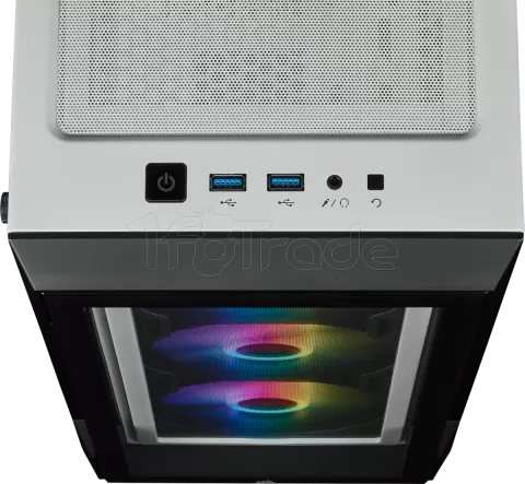 Photo de Boitier Moyen Tour ATX Corsair iCue 220T RGB avec panneaux vitrés (Blanc/Noir)