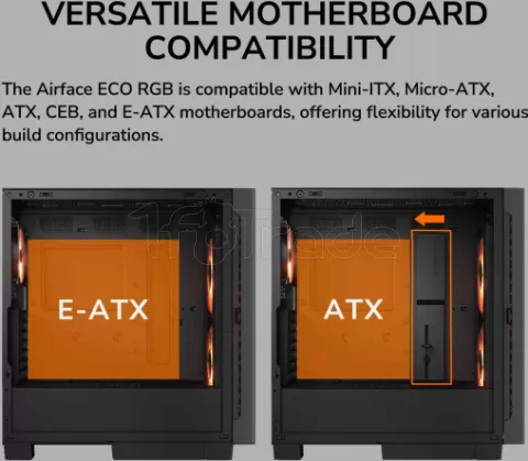 Photo de Boitier Moyen Tour ATX Cougar Airface ECO RGB avec panneaux vitrés (Noir)