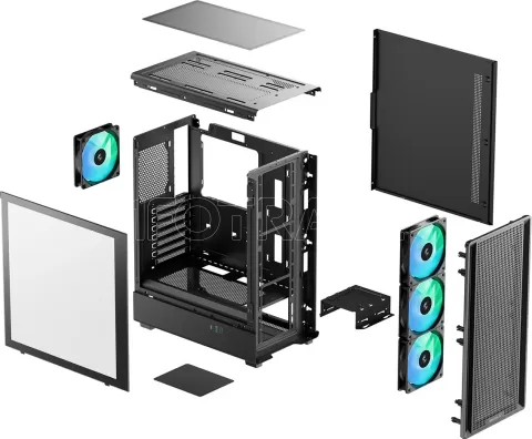 Photo de Boitier Moyen Tour ATX DeepCool CC550 4F RGB avec panneau vitré (Noir)
