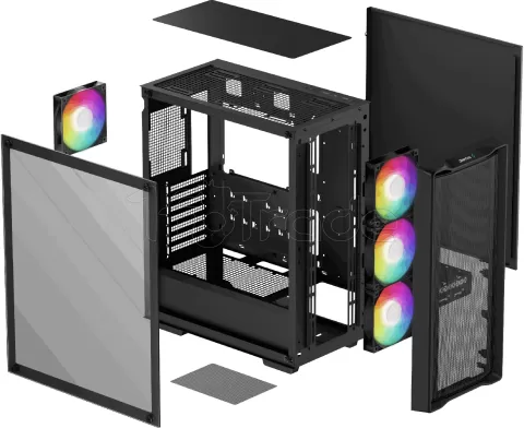Photo de Boitier Moyen Tour ATX DeepCool CC560 Mesh V2 RGB avec panneau vitré (Noir)