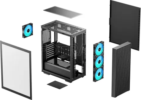 Photo de Boitier Moyen Tour ATX DeepCool CC560 V3 RGB avec panneau vitré (Noir)