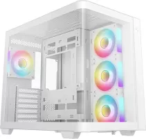 Photo de Boitier Moyen Tour ATX DeepCool CG530U 4F aRGB avec panneaux vitrés (Blanc)