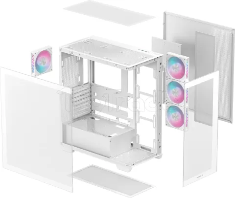 Photo de Boitier Moyen Tour ATX DeepCool CG580 4F RGB avec panneaux vitrés (Blanc)