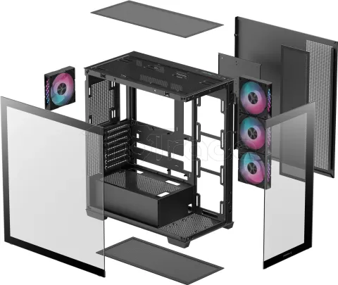 Photo de Boitier Moyen Tour ATX DeepCool CG580 4F RGB avec panneaux vitrés (Noir)
