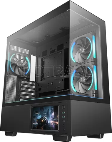 Photo de Boitier Moyen Tour ATX DeepCool CH690 LCD RGB avec panneaux vitrés (Noir)