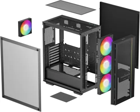 Photo de Boitier Moyen Tour ATX DeepCool Matrexx 55 Mesh V4 C RGB avec panneau vitré (Noir)