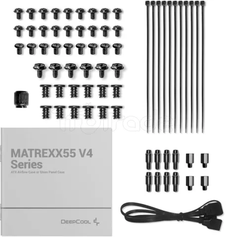Photo de Boitier Moyen Tour ATX DeepCool Matrexx 55 Mesh V4 C RGB avec panneau vitré (Noir)